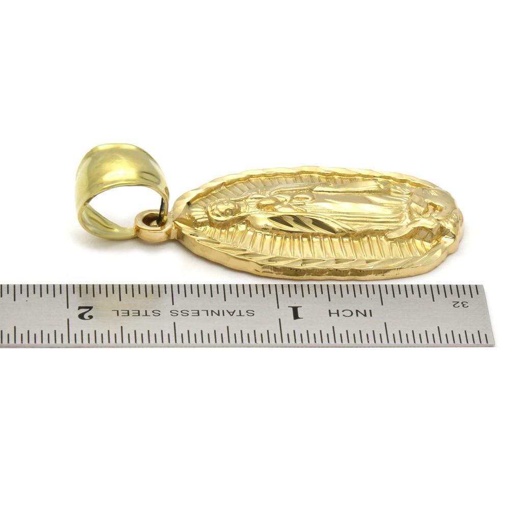 Mens 18k Gold Plated Guadalupe Hip-Hop Pendant 6mm Cuban Chain Necklace - view 8