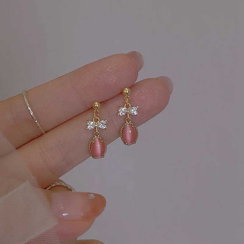 New Fashion Trend Design Elegant Delicate Korean Sweet Knot Bow Heart Zircon Tassel Earrings Women Jewelry Party Girl Gift XJ250722
