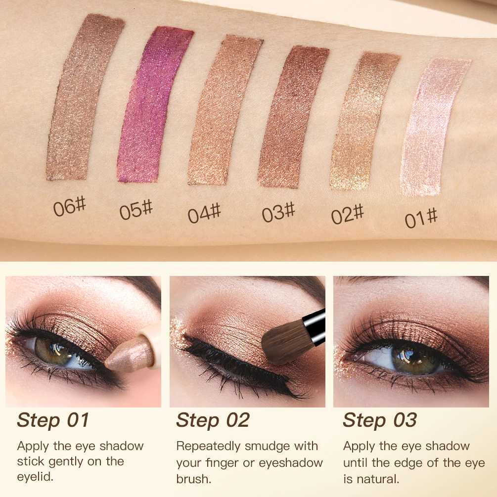 QIBEST Waterproof Shimmer Eyeshadow Pencil Stick Glitter Shimmer Pigment Eyeshadow Liner Highlighter Pen Eye Makeup ToolsW250722