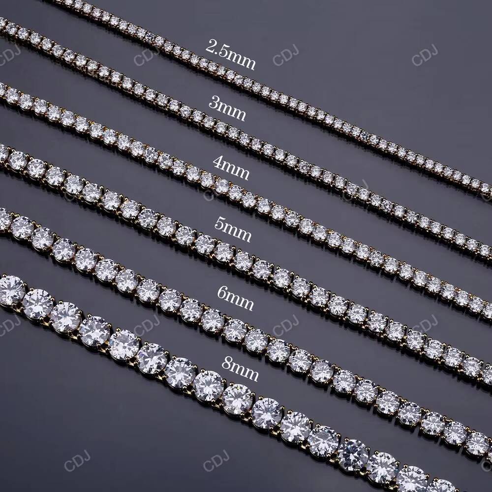Luxury Real Moissanite Diamond Tennis Chain Jewelry 5mm 22 Inches Gold Plated Tennis Chain Necklace For Men And Women