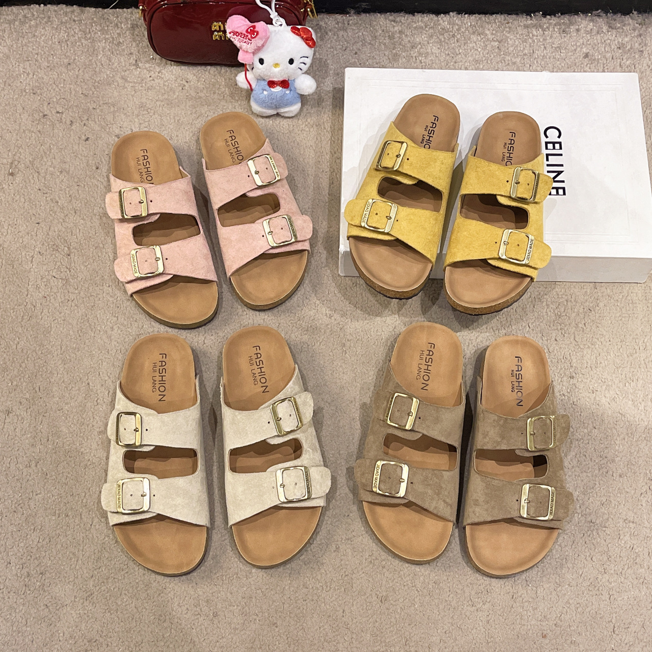 Luxury Brand Designer Shoes Vintage One-Strap Sandals For Women, 2025 New Summer Fashion Casual Style Beach Flat Sandals