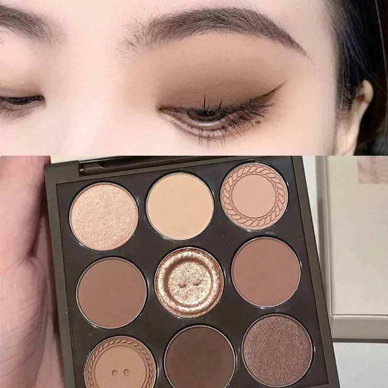 9 Color Eyeshadow Daily Makeup Brown Eyeshadow Palette Shimmer Matte Lasting Fine Shimmer Earth Color Eyeshadow Korean W250722