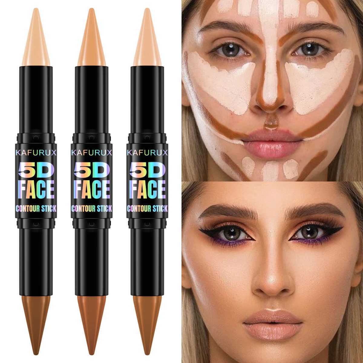 1PC Contour Stick Duo Double-Ended Highlight and Shadow Cream Waterproof Full Coverage Face Foundation Concealer Pen Long Lasting W250722