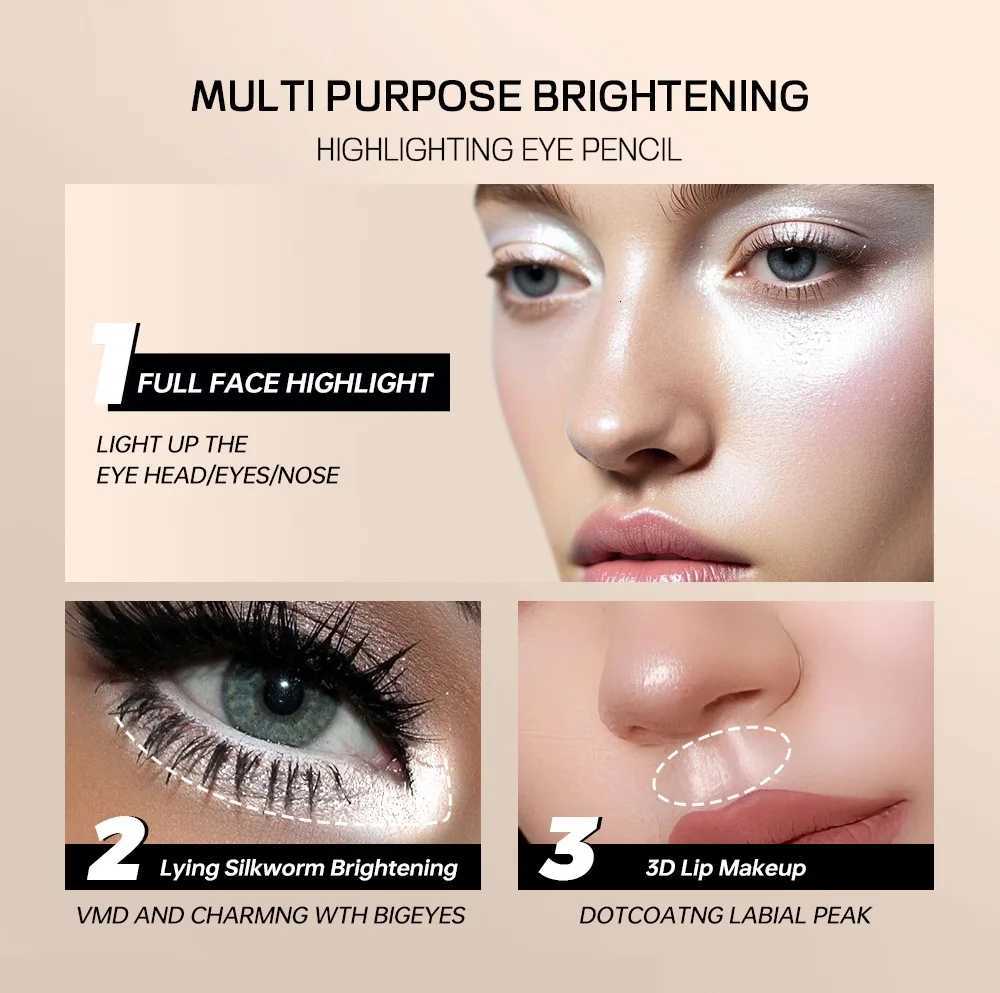 White Highlighter Pen Glitter Matte Eye Brightening Stick Eye Contour Eyeliner Pen Aegyo Sal Pen Eye Highlight Pencil W250722