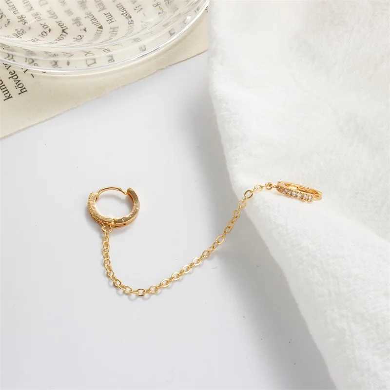 Fashion Round Hoop Earrings For Women Charm Trend Silver Color Chain Tassel Earrings Two Pierced Ears Party Jewelry Wholesale XJ250722