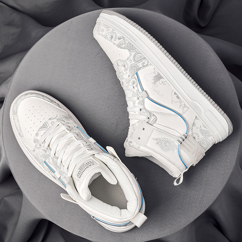 Sports shoes men autumn and winter high top leather casual shoes fashion leisure sports shoes sneakers men 2025
