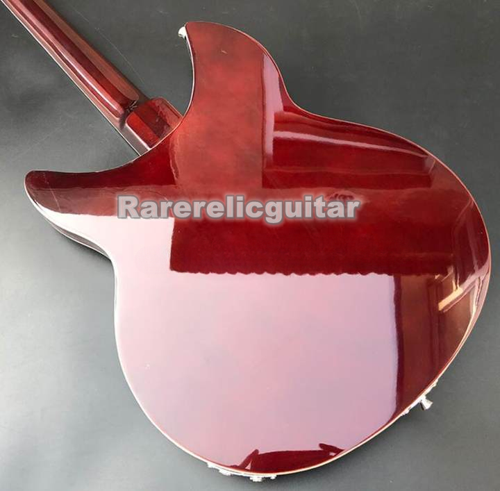 High Quality 12 String Semi Hollow Body Electric Guitar Wine Red Color, R Shaped Tailpiece, Rosewood Fingerboard