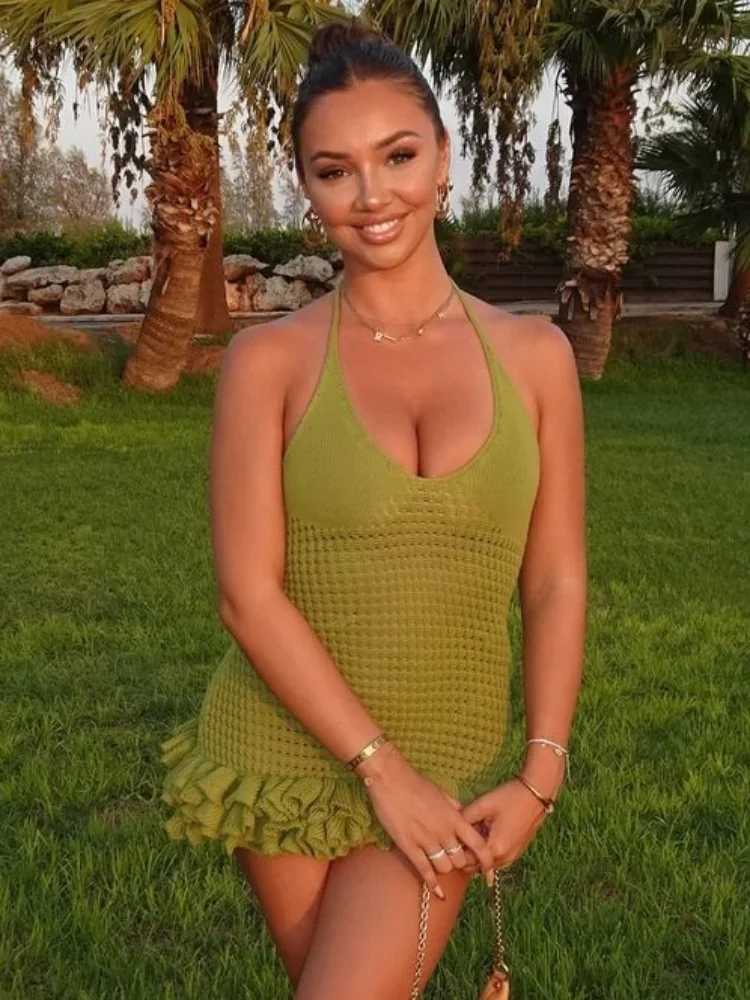Light Green Ruched Maxi Dress Women High Neck Cap Sleeve Flared Hem Fitted Dresses New Ele Party Holiday Lady Gown 2025 XJ250722