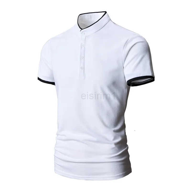 Fashion Brand Polo Shirt Mens Summer Mandarin Collar Slim Fit Solid Color Button Breathable Casual Polos Mens T-shirts Top Z250722 - view 5