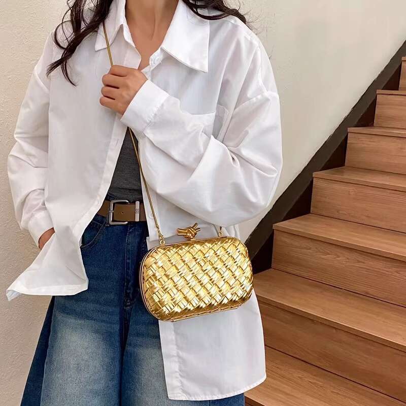 High-End Woven Box for Women 2025 New Exquisite Clutch Fashion Crossbody Single Shoulder Chain Small Square Bag Weave Designer Luxury handbag