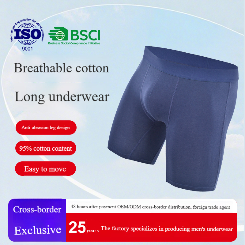 Running anti-friction crotch five-inch pants, cross-border sports underwear, men's wholesale, summer flat-cut plus-size men's underwear, pur