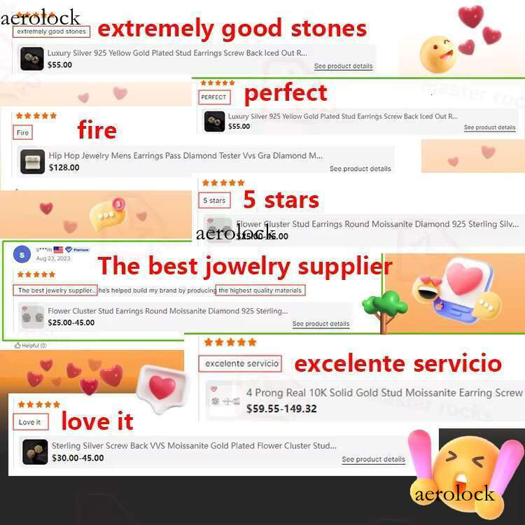 Iced flower made of pure sier with sparkling jewels, 4-pack moissanite earrings