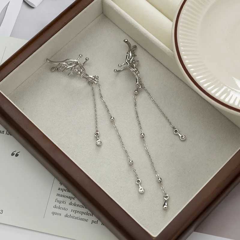 2K Fairy Butterfly Tassel Ear Clips Angel Ear Bone Clip Earring Elf Female Hole Cuff Hanging Earring Fashion Jewelry XJ250722