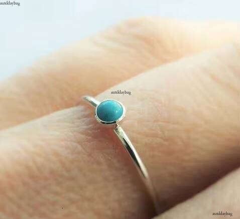 High quality silver thin ribbon engagement Iran turquoise 10mm square size embedded frame set ring New Year's wedding gift