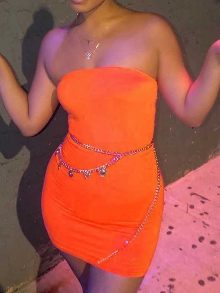 Sexy Strapless Off Shoulder Pinky Color Bodycon Dress Women Backless Slim Mini Dress Club Party Dresses XJ250814