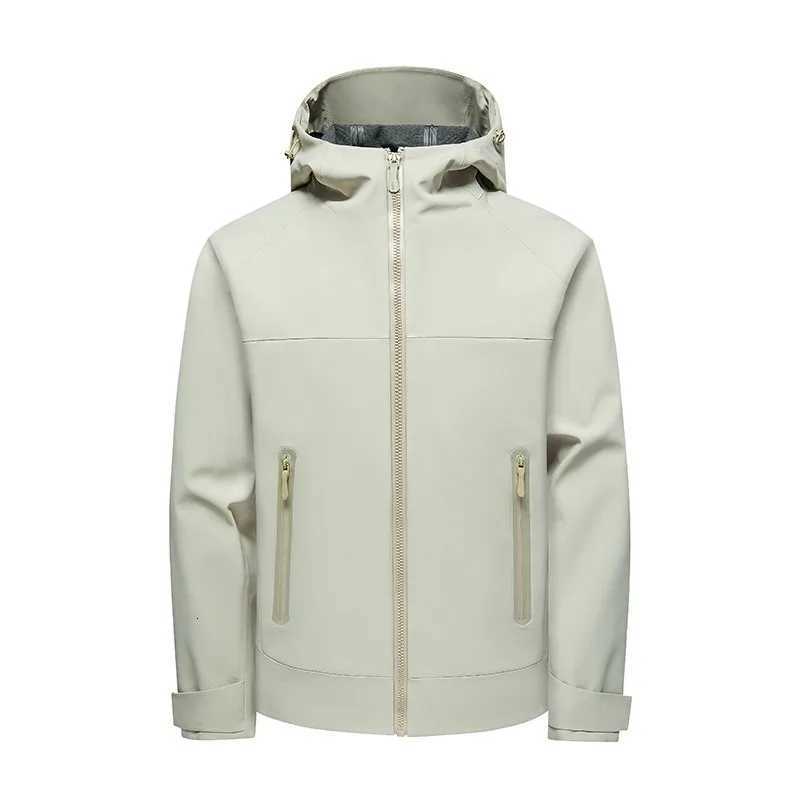 High quality full heat sealing pressure glue windproof waterproof hooded jacket outdoor sports mountaineering suit for men W250722