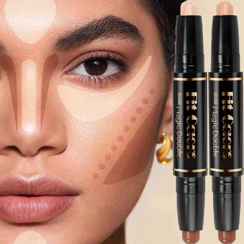Double-Head Highlight Shadow Stick Face Bronzer Contouring Pen Foundation Cream Concealer Makeup Base Beauty Womens Cosmetics W250722
