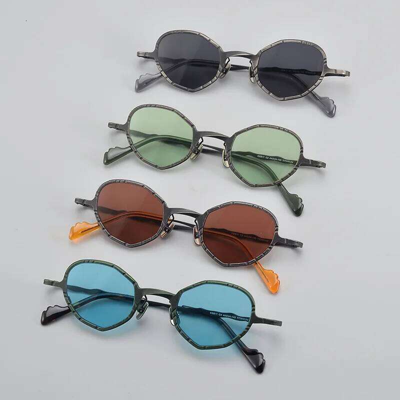 New Pure Titanium Retro Punk Style Polarized Sunglasses UV400 Fashion Cat Eye Oval Classic Men Women Leisure Travel Sun Glasses