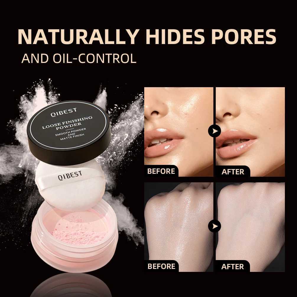 QIBEST Face Loose Powder Minerals Matte Setting Powder Translucent Waterproof Oil-Control Finishing Powder Invisible Pore Makeup W250722