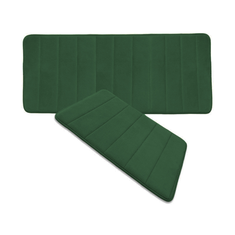 Kitchen Mats Cushioned 35D Anti Fatigue PVC Base Fordable Coral Fleeces Soft Comfortable Machine Washable Kitchen Rug