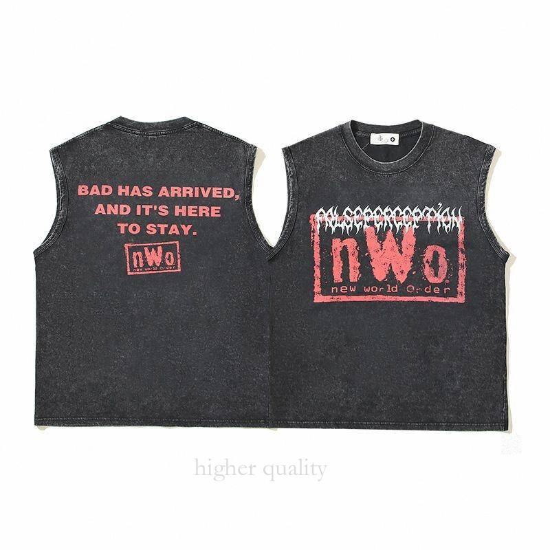 5s Mens Tank Top t shirt Vest Summer Washed Sleeveless Tshirts Hip Hop Letter Graphic Print Gothic Streetwear Harajuku cotton Men Clothing Underwear S