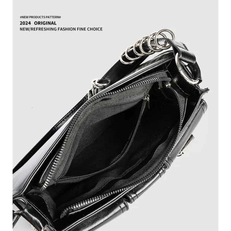 Hot Girls Black Shoulder Purse Women High Street Pocket Chic Casual Crossbody Bags Ladies Versatile Bolsos De Mujer