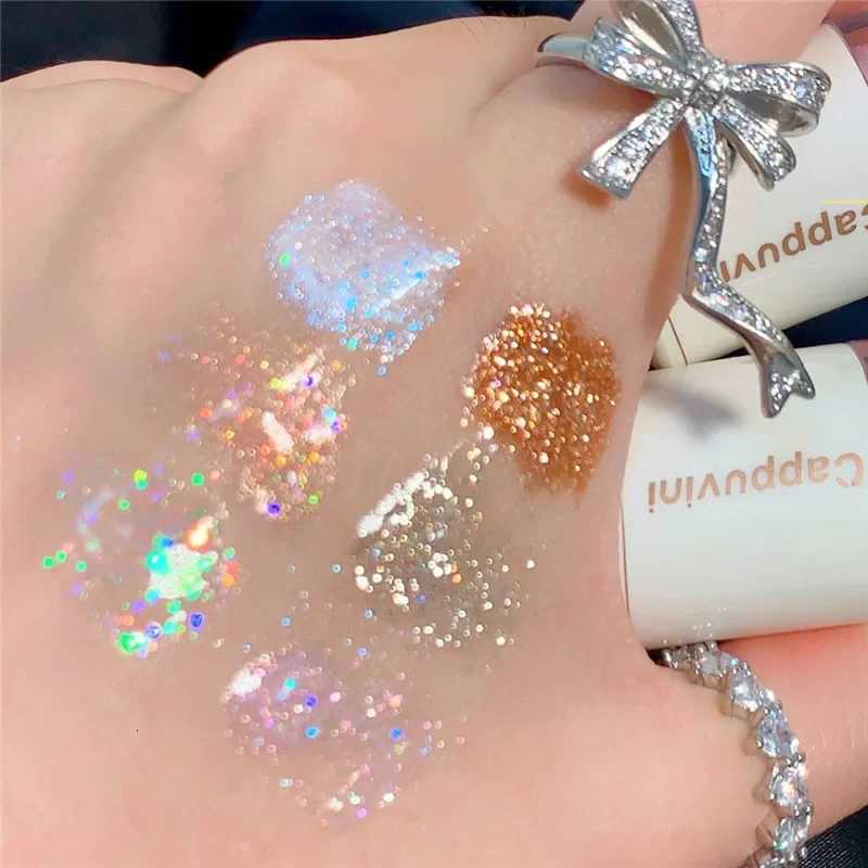 6 Colors Liquid Eyeshadow Highlight Sequins Glitter Eye Shadow Shimmering Lying Silkworm Waterproof Long-lasting Shiny Eye Cosmetic W250722