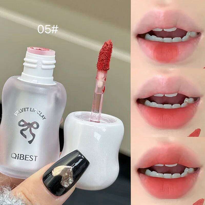 QIBEST Soft Mist Mousse Glaze Veet Matte Holding Makeup Not Easy to Sticky Lip d Korean Cosmetics Lipstick X250722