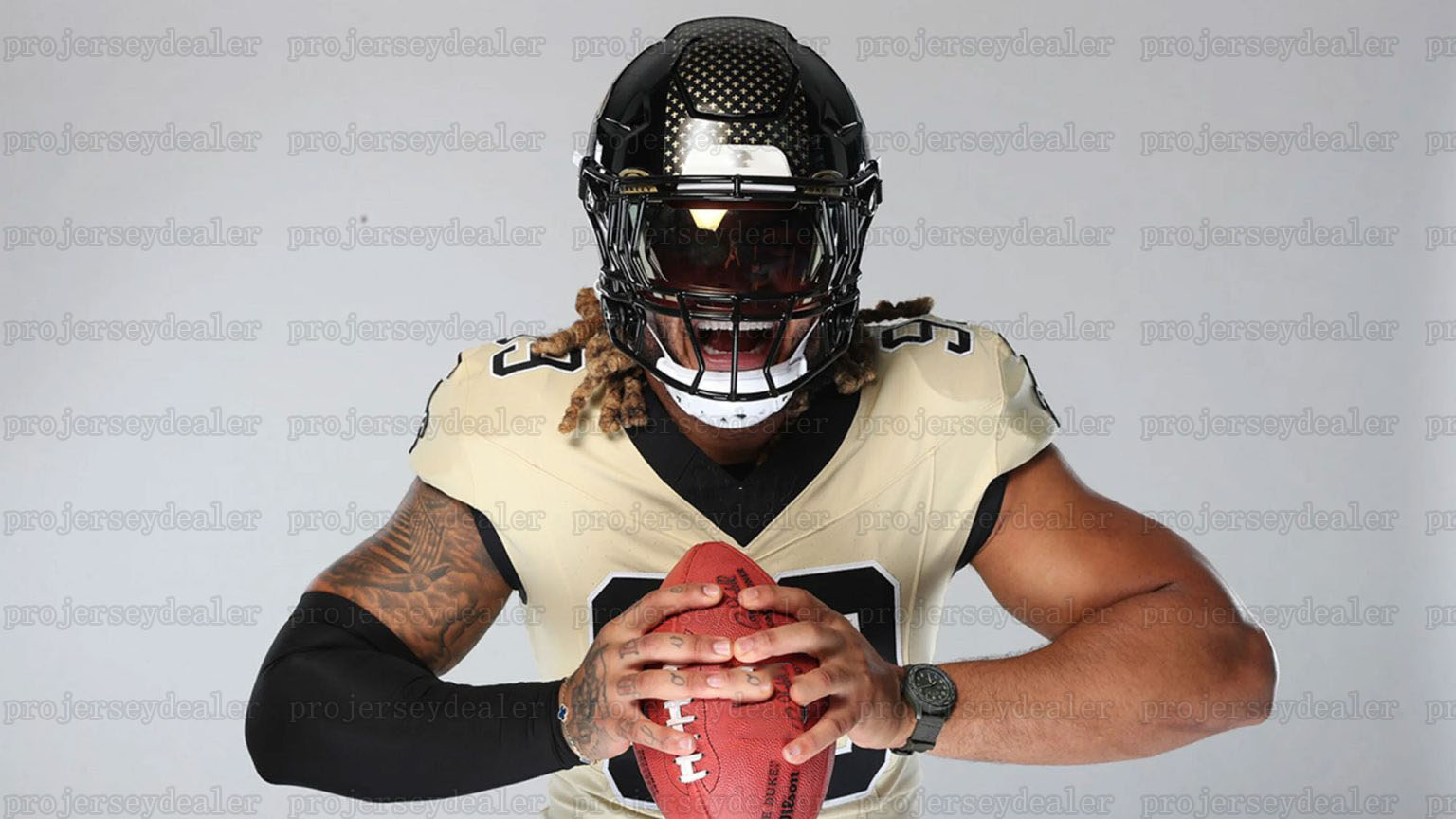 Custom Jerseys 2025 Gold Alvin Kamara Chris Olave GaQuincy McKinstry Rashid Shaheed Taysom Hill Tyrann Mathieu