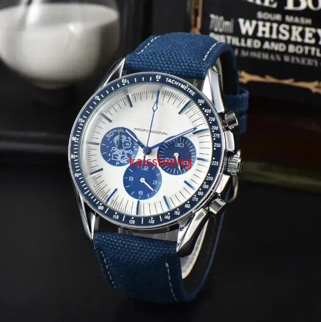 AAAAA Sea 007 master Professional Stainless Steel Wrist Watches for Men speed master Mens Watch All Dial Work Quartz Watch Stopwatch og300