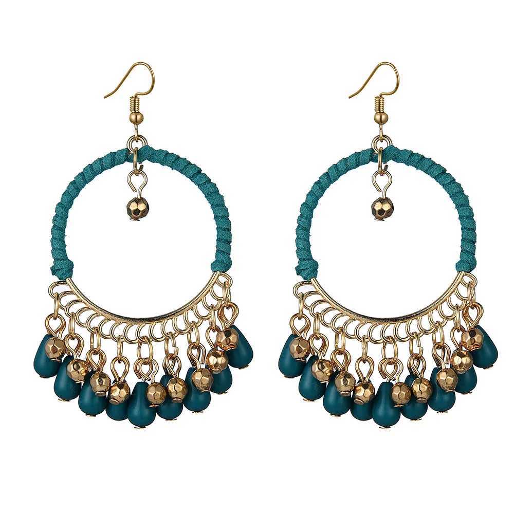 New Ethnic Round Braided Dangle Earrings for Women Bohemian Retro Tassels Drop Earrings Jewelry Female Party Accessories XJ250722