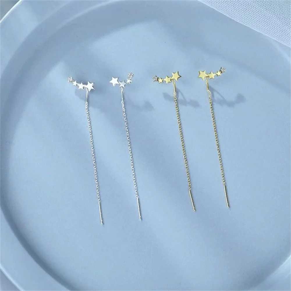 100% Authentic Long Tassel Ear Wire Trend Silver Color Crystal Earrings For Women Fashion Womens Jewelry Accessories Gift XJ250722