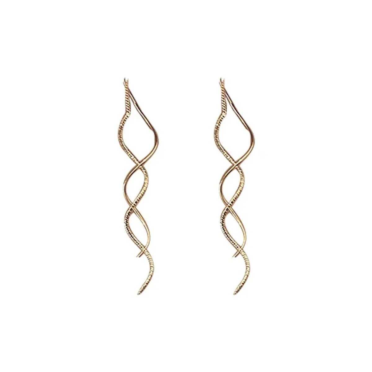 2Pcs Wave Fringe Tassel Earrings for Ladies Exquisite Elegant Long Style Pin Fashion Stud Suitable for Daily Wear XJ250722