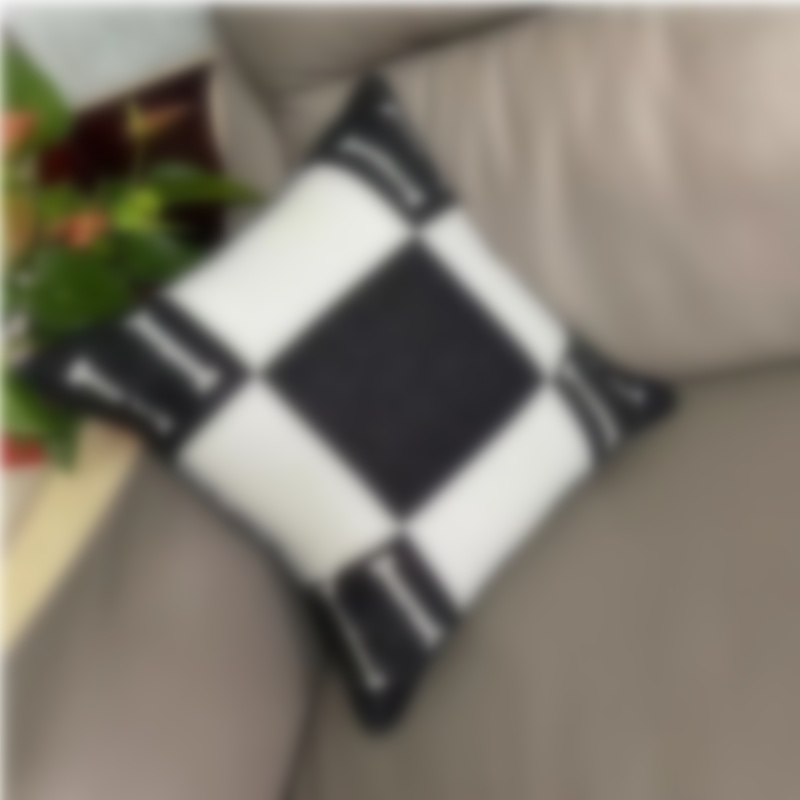 Designer pillowcase H Nordic-style pillowcase sample house lunch break sofa cushion car lumbar support backrest cushion wool knitted pillow