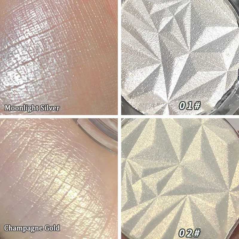 Brightening Face Highlighter Palette Waterproof Monochrome Shimmering White Silver Highlight Makeup High Gloss Face Repairing W250722