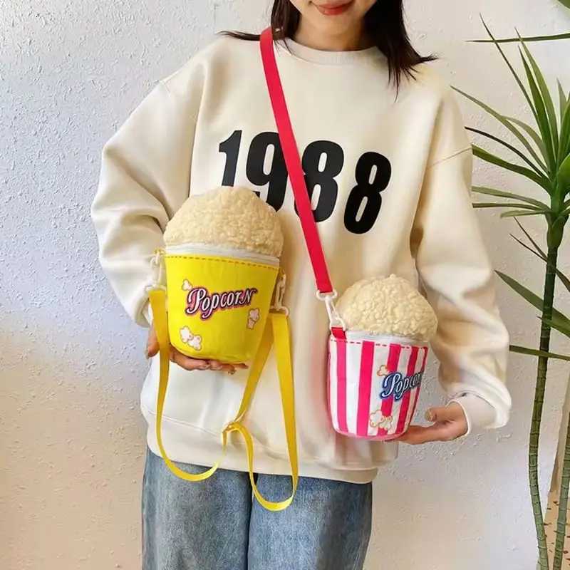 Carto Fun Popcorn French Fries Cup Bag Super Cute Girl Outing Stylish And Bizarre e Shoulder Slanted Cross Bag Y250722