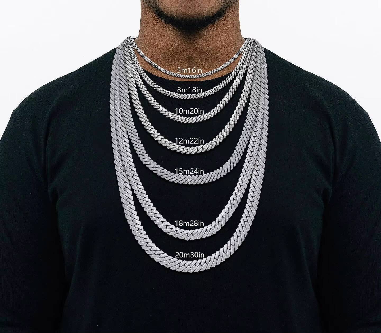 Top Quality Sterling Hip Hop Miami Cuban Chain Iced Out Moissanite Diamond Customized Silver and Gold Designer Necklace