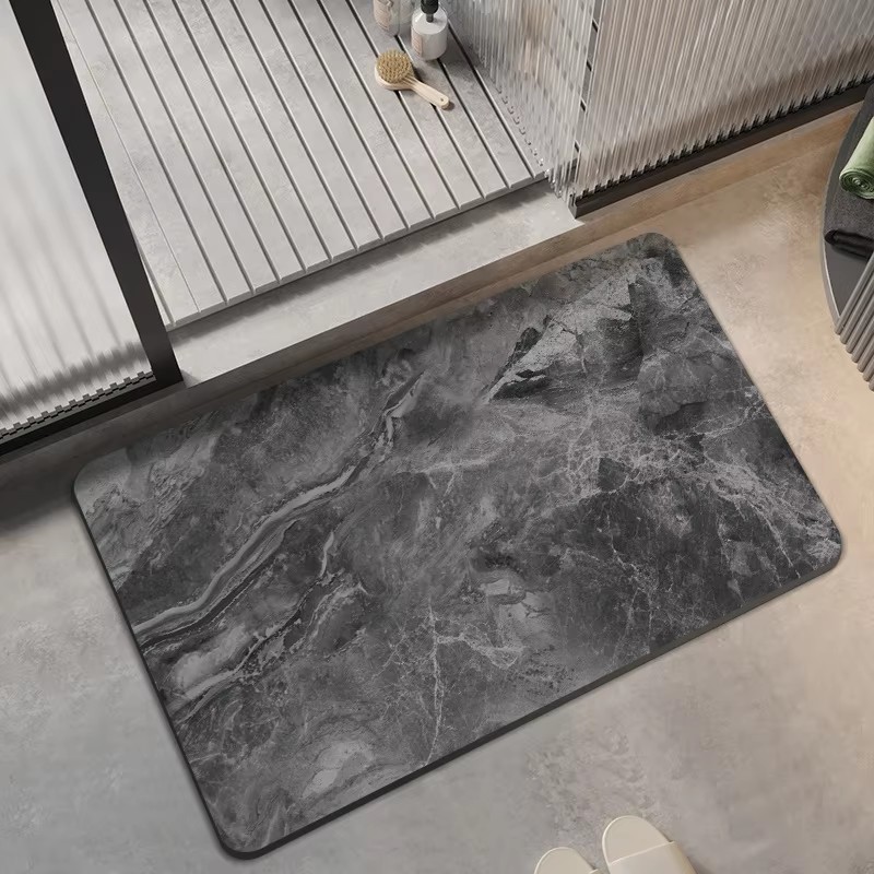 Dark Grey Bath Mat Rug Bathroom Rugs Fit Non Slip Bathroom Mat Quick Dry Absorbent Rubber Bath Mats for Bathroom Floor Shower 40*60cm