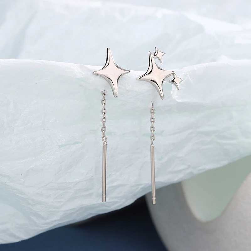 2024 New Korean Star Ear Wire Tassel Thread Chain Climb Star Pendants Drop Earrings Womens Straight Hanging Earrings Jewelry XJ250722