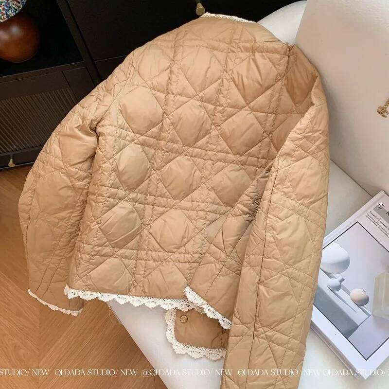 hoodie Light Coffee Color Fragrance Girl Cotton-padded Women New Short Style Small Man Fashion Winter Clothes jacket