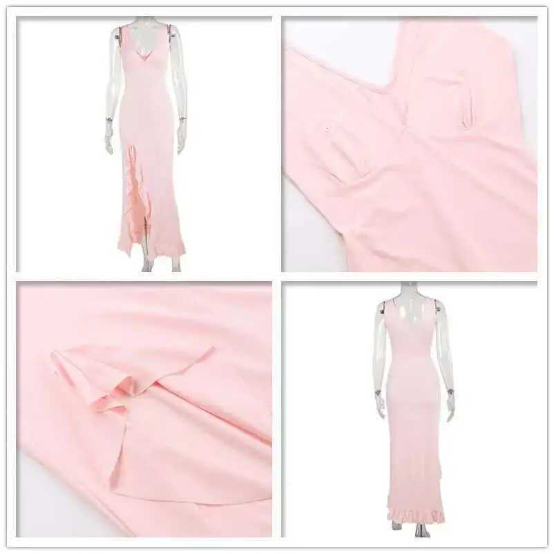 Avrilyaan Ruffle High Split Sexy Dress Women 2024 Evening Dresses Summer Dress Backless Party Long Midi Dress Vestidos XJ250722