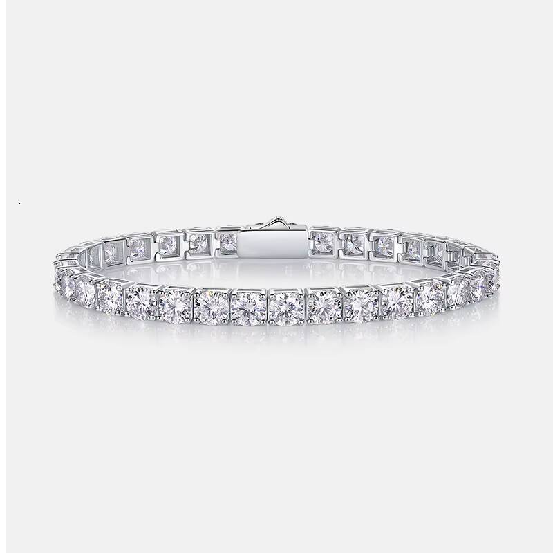 Fashion Design Hip Hop Iced Out Tennis Chain 925 Silver VVS Moissanite Bracelet for Man Woman Gemston 5mmTennis Chain Bracelet