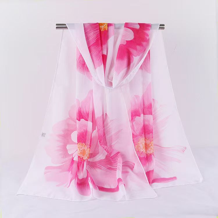 K1433 Spring and summer silk scarf for women Winter scarf for warm women Lightweight shawl scarf Dual-purpose scarf wholesale