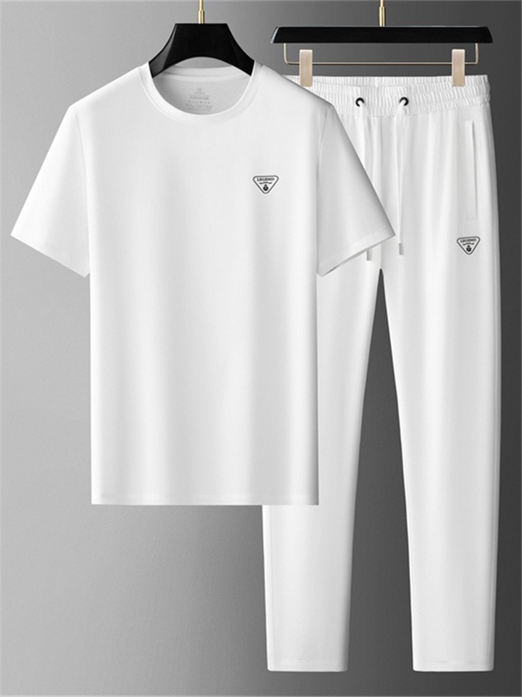 Men's Tracksuits Design Brand 2025 Men's Summer Lightweight Short-Sleeve Loose Pants for Middle-Aged Men, Cotton Two-Piece Set