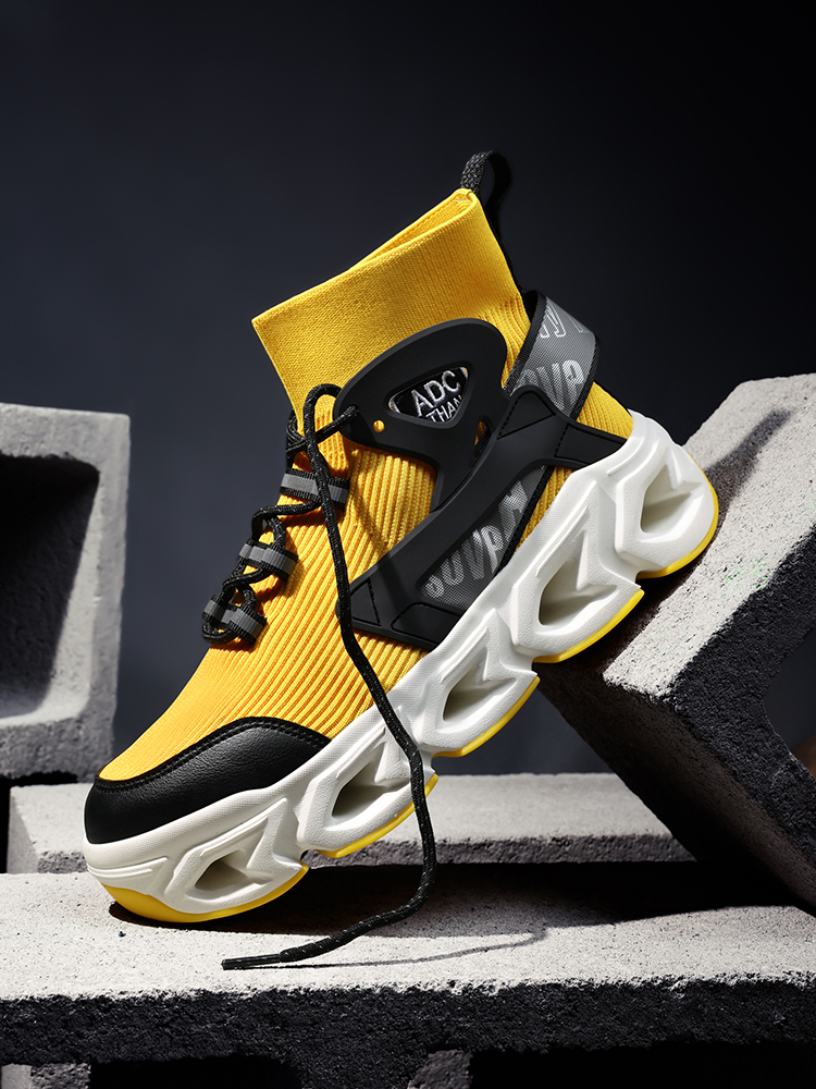 2506- Men's high top height increasing spring breathable men's shock-absorbing casual mesh sports shoes, hot selling in 2025