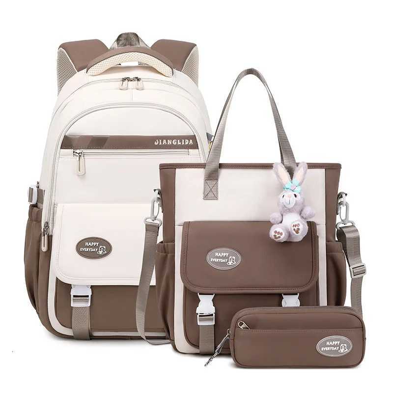 Girls Backpack for Elementary Kids School Bookbag 3 Pieces/Set Simple Children Backpacks for Girls Waterproof Primary School Bag Y250722
