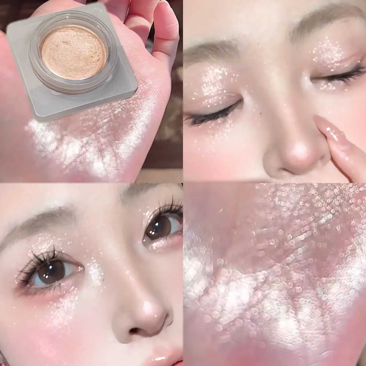 Highlighting Powder Lescent Fine Mashed Soft Texture Non-Flying Powder Natural Brightening Long-Lasting Highlighter Palette W250722