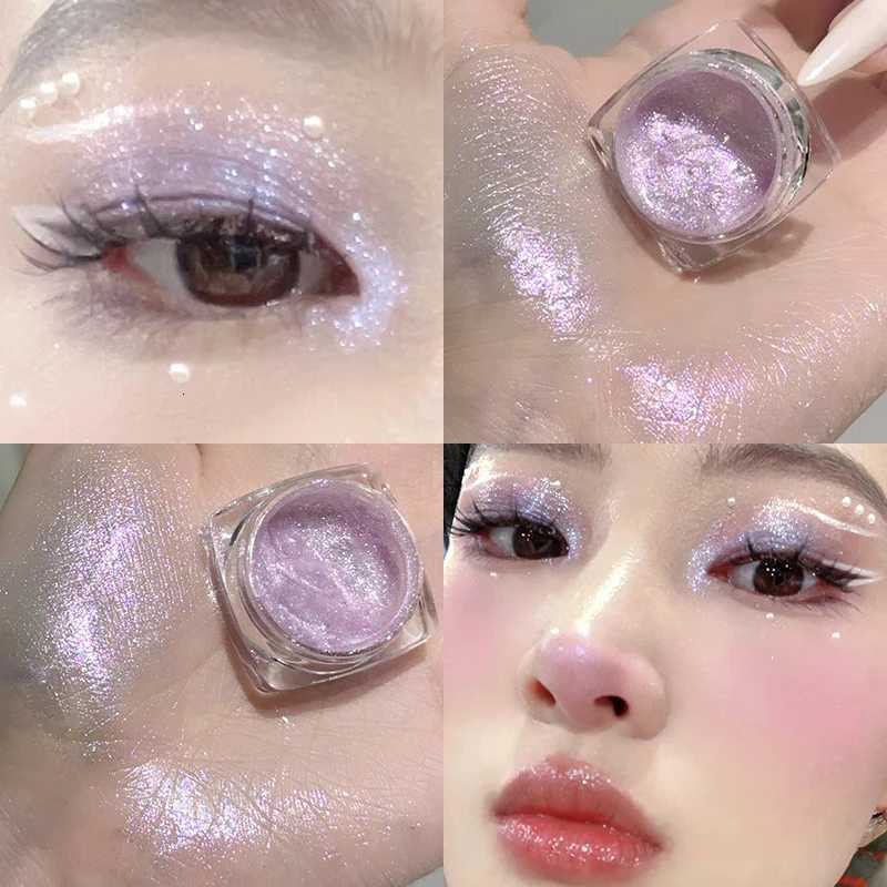 Diamond Purple Liquid Gel Eyeshadow l Glitter Highlighter Sequins Monochrome Shimmer Eyeshadow Brightening Quick Drying Makeup W250722