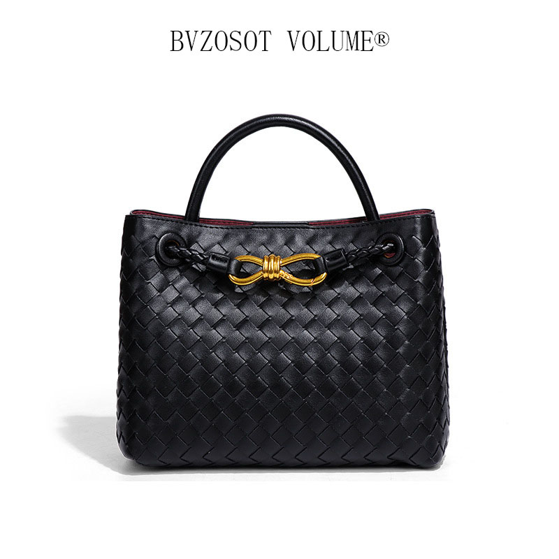 High - end textured large - capacity handbag hand - woven bag personalized and simple shoulder - crossbody bag for women