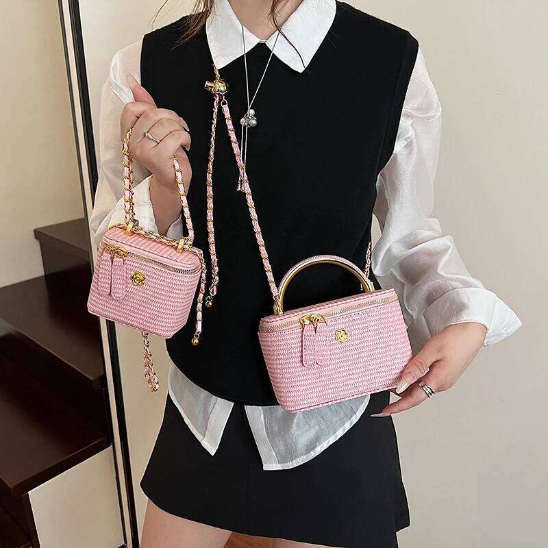 New Fashion Trend Square Pocket Box Shape PU Leather Small Cross Body Purses And Handbag Female Chain Shoulder Bag
